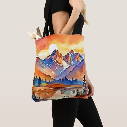 Sunset Mountain Art Design Draagtas (Dichtbij)
