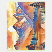 Sunset Mountain Art Design Fleece Deken (Voorkant)