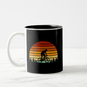 Sunset Mountain Biking Gift For Mountain B Tweekleurige Koffiemok
