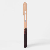 Sunset Mountain Forest Nature Illustration iPhone Hoesje (Linkerkant)