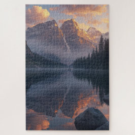 Sunset Mountain Lake Jigsaw Puzzle Legpuzzel