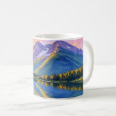 Sunset Mountain Paysage Café Mug (Devant droit)