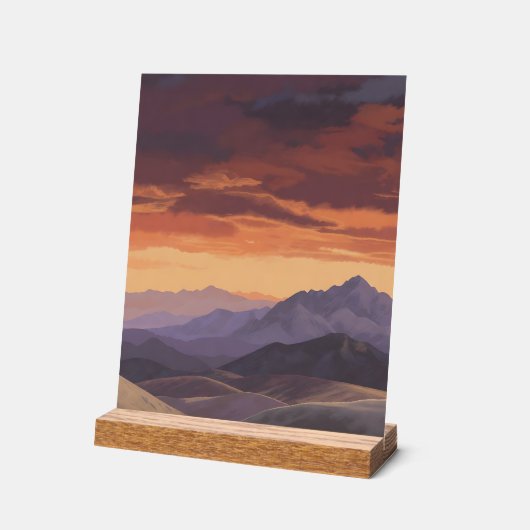 Sunset Mountain Range Vector Landscap (Angle)