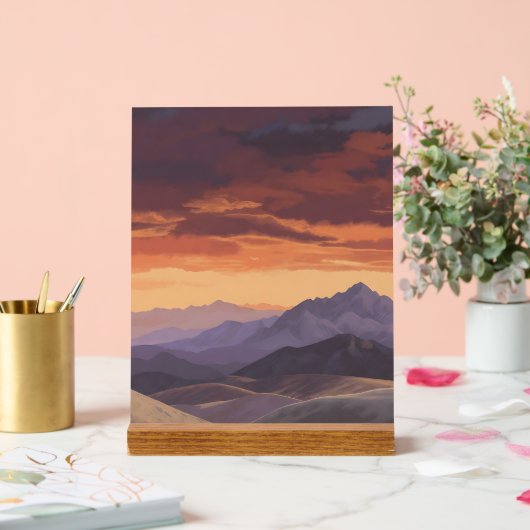Sunset Mountain Range Vector Landscap (Mariage)
