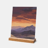 Sunset Mountain Range Vector Landscap Acryl Bord (Hoek)