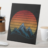 SUNSET  MOUNTAIN RECLAMEBORD MET VOETSTUK (Insitu)