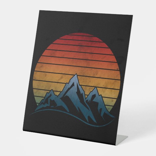 SUNSET  MOUNTAIN RECLAMEBORD MET VOETSTUK (Voorkant)