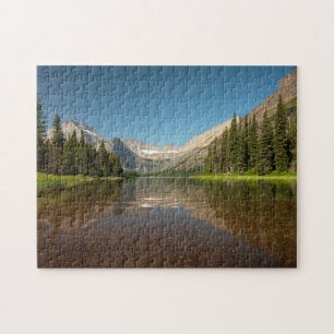 Sunset Mountain Reflection Nationaal park Glacie Legpuzzel