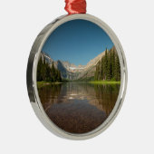 Sunset Mountain Reflection | Nationaal park Glacie Metalen Ornament (Rechts)