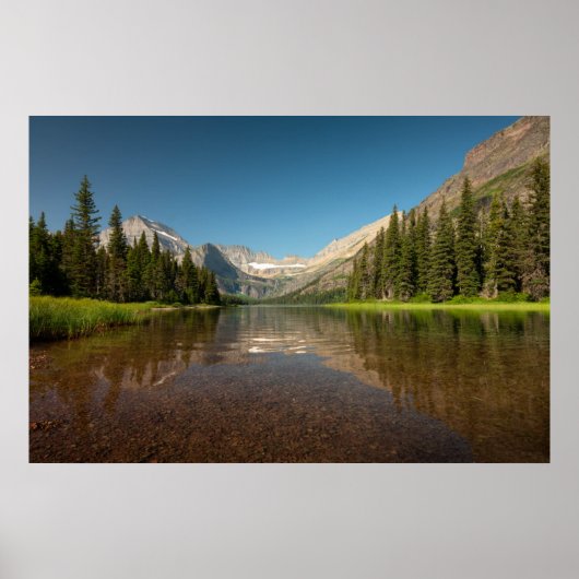 Sunset Mountain Reflection | Nationaal park Glacie Poster (Voorkant)