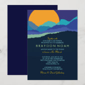 SUNSET & MOUNTAINES Bar Bat Mitzvah Invitation Kaart (Voorkant / Achterkant)