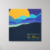 SUNSET & MOUNTAINS Bar Bat Mitzvah Sign-In Board Canvas Afdruk (Voorkant)