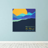 SUNSET & MOUNTAINS Bar Bat Mitzvah Sign-In Board Canvas Afdruk (Insitu (Houten vloer))