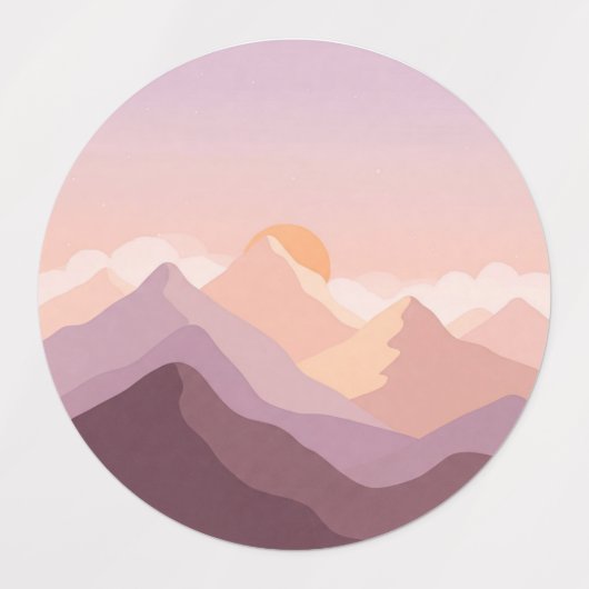 Sunset Mountains Labels (Design 2)