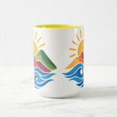 Sunset Mountains Ocean Ceramic Mug (Centre)