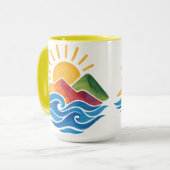 Sunset Mountains Ocean Ceramic Mug Mok (Voorkant links)