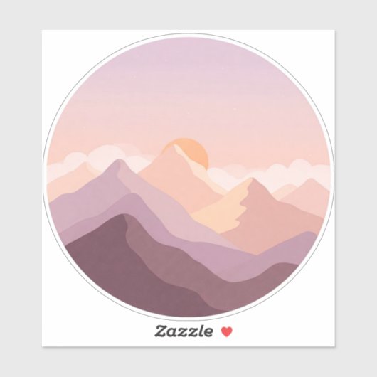 Sunset Mountains Sticker (Vel)