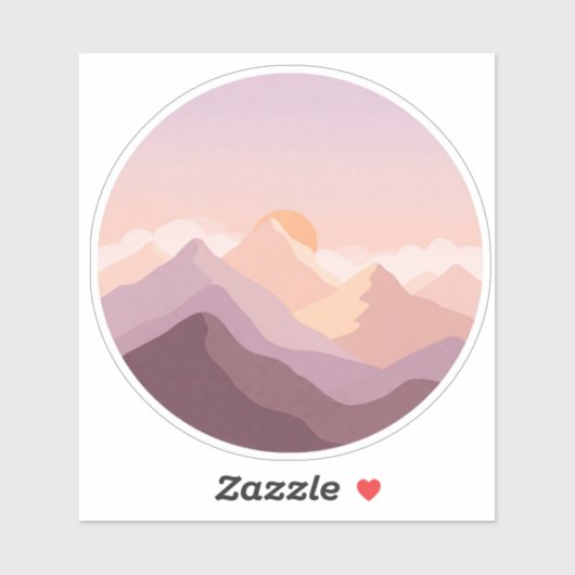 Sunset Mountains Sticker (Vel)
