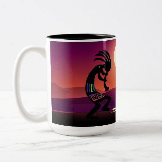 Sunset Native American Kokopelli Coffee Mug (Gauche)