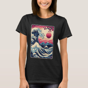  Sunset Natuur Lover Japanese Wave Art Surf T-shirt