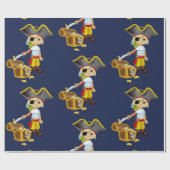 Sunset Nautical Blue Boy Pirate Cadeaupapier (Vlak)