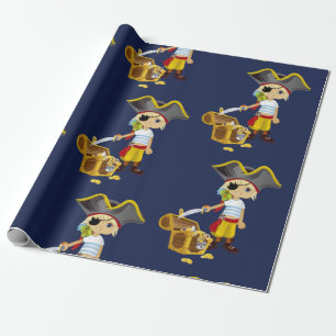 Sunset Nautical Blue Boy Pirate Cadeaupapier