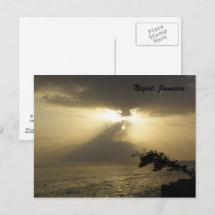 Sunset:Negril, Jamaica-Briefkaart Briefkaart