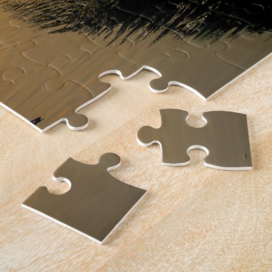 Sunset Ocean, Beach Pool Heron Reflection Puzzle (Côté)