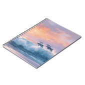 Sunset Ocean Dolphins Wave Notitieboek (Linkerzijde)