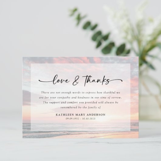 Sunset Ocean Love et Merci funérailles (Debout devant)