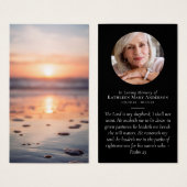 Sunset Ocean Memorial Prayer Kaart (Voorkant /achterkant)