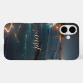 Sunset Ocean Monogrammed Coque - Mate iPhone (Verso (horizontal))