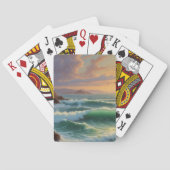 Sunset Ocean Seascape Schilderij Kunstwerk Pokerkaarten (Achterkant)