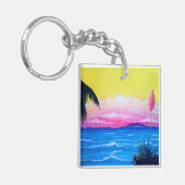 Sunset Ocean  Sleutelhanger (Voorkant Links)