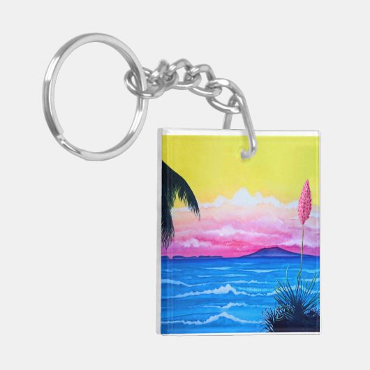 Sunset Ocean  Sleutelhanger (Voorkant Links)