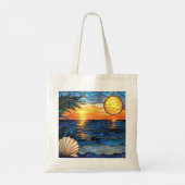 Sunset Ocean Stained Glass Tote Bag (Achterkant)