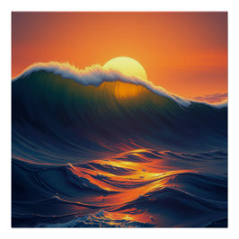 sunset ocean wall art perfect poster