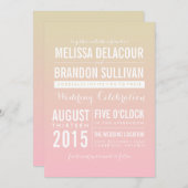 Sunset Ombre / Gradient Beach Wedding Invitations (Devant / Derrière)