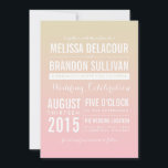 Sunset Ombre / Gradient Beach Wedding Invitations<br><div class="desc">Sunset Ombre / Gradient Beach Wedding Invitation Une invitation mariage rose et à l'ombre de la vanille,  parfaite pour les mariages sur la plage.</div>
