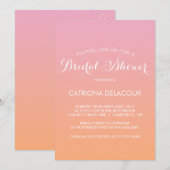 Sunset Ombre Gradient Bridal Shower Invitation Kaart (Voorkant / Achterkant)
