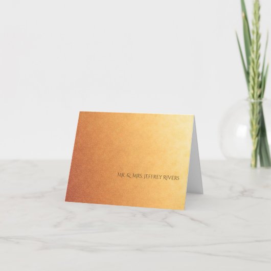 Sunset Ombre Gradiënt Eenvoudig Dank u Bedankkaart (Voorkant)