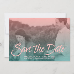 Sunset Ombre Gradient Photo Sla de datum op Save The Date