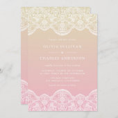 Sunset Ombre Lace Pattern Wedding Kaart (Voorkant / Achterkant)