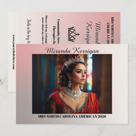 Sunset Ombre Landscape Pageant Autograph Kaart (Voorkant / Achterkant)