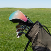 Sunset Ombre Turquoise to Pink Initiaal Golfheadcover (Insitu)
