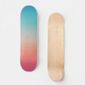 Sunset Ombre Turquoise to Pink Skateboard (Voorkant)