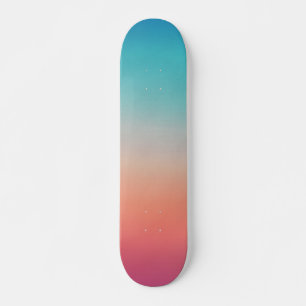 Sunset Ombre Turquoise to Pink Skateboard