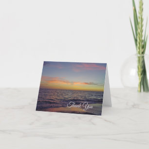 Sunset on Beach Bedankt Card