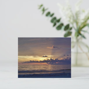 Sunset on Beach Bedankt Card Briefkaart