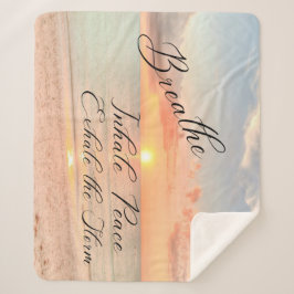 Sunset on Beach Sherpa Blanket Deken